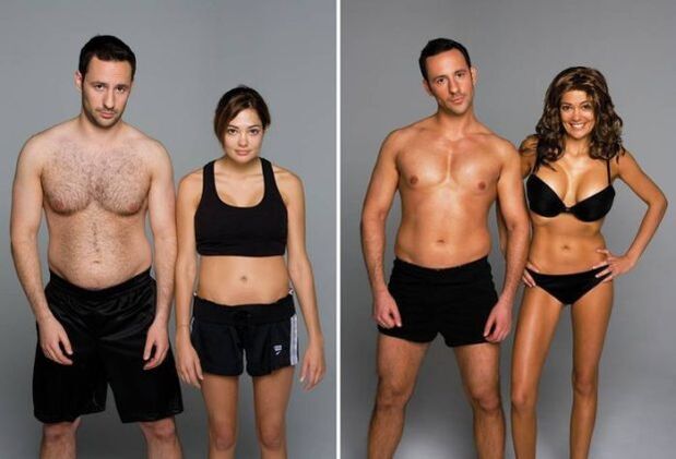 снимка преди и след йога за отслабване